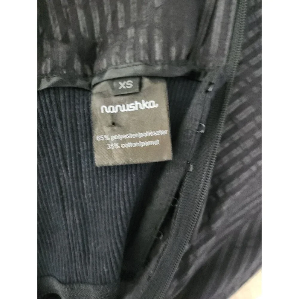 Nanushka Black Strapless Black Dress Subtle Stripe Extra Small XS